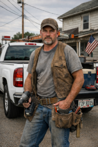 Contractor in front of his truck